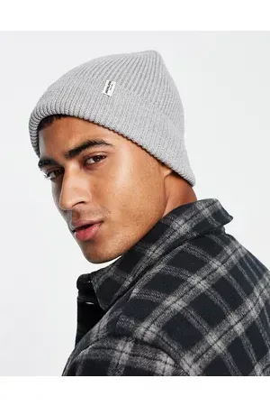JACK & JONES Cotton ribbed beanie with label in