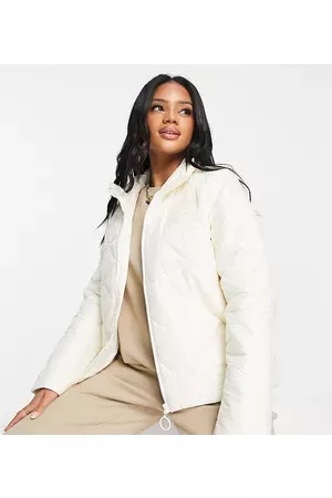 Fila Onion quilted puffer jacket with logo in ecru