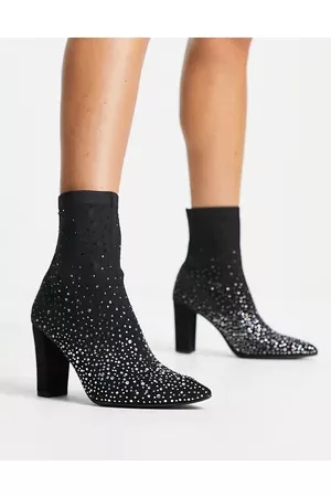 Dune London pointed toe heeled sock boot in