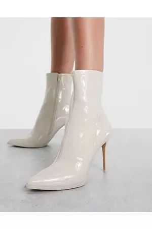 Steve Madden Pazz heeled ankle boot in bone patent