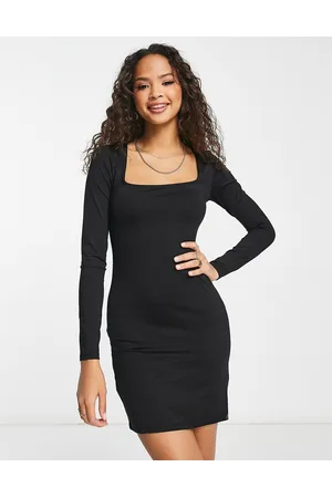 Stradivarius Long sleeve slinky mini dress in