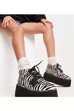 Kickers Kick Hi Platform boots in zebra print