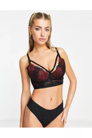 Pour Moi Women Padded Bras - Fuller Bust After Hours lace padded longline bra in
