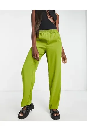 JJXX Poppy tailored dad trousers in lime