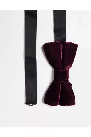 French Connection Velvet bow tie in chateaux