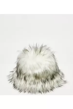 COLLUSION Fluffy faux fur bucket hat in