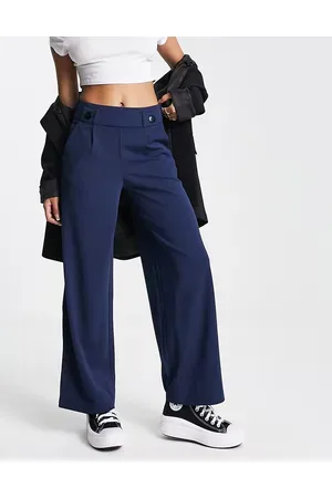 JDY Button detail wide leg dad trousers in