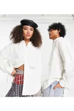 Reclaimed Unisex oversized shirt with distressing