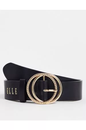 Elle Women Belts - Logo double circle buckle belt in