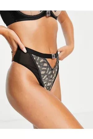 Curvy Kate Scantilly by Lovers Knot embroidered lace thong in