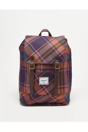Herschel . Retreat mini backpack in & purple tartan check