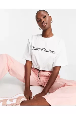 Juicy Couture Cropped tee with flocked logo in