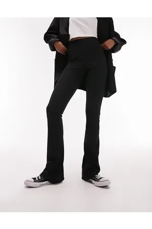 Topshop Skinny rib flared trouser in