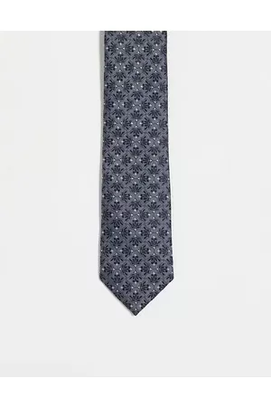 ASOS Slim tie in black and grey retro floral