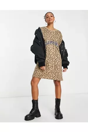 Element Women Printed Dresses - Szyget t-shirt dress in leopard print