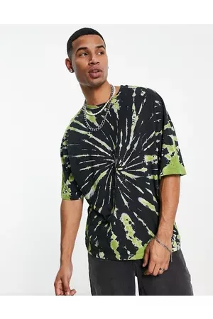 ASOS Oversized t-shirt in & green spiral tie dye