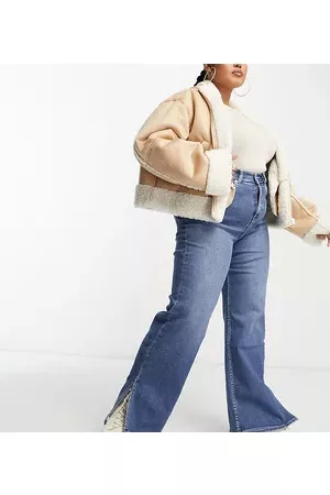 Dr Denim Moxy straight leg shoe split jeans in mid