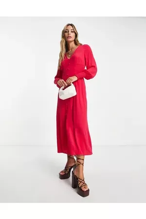 Whistles Women Casual Dresses - Button down midi dress in hot