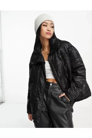 Urban Code Urban Code oversized puffer jacket with textured flocking in