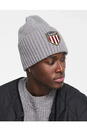 GANT Wool beanie in with large shield logo