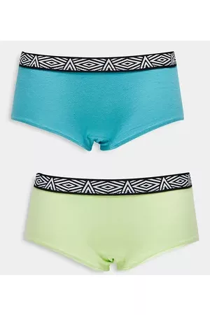 Umbro 2 pack co-ord hipster briefs in green and turquoise