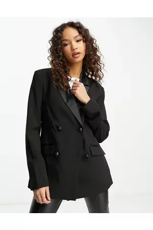 Pimkie Double breasted blazer with satin detail in