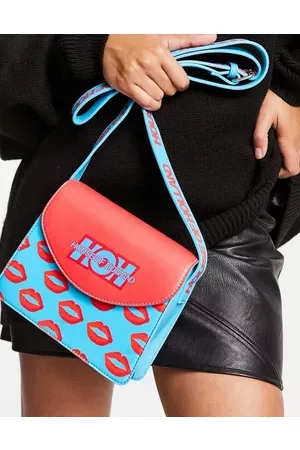 House of Holland Lips print shoulder bag in turquoise