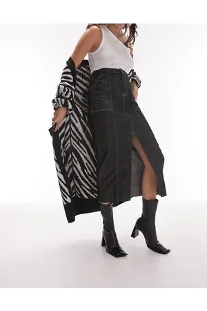 Topshop Utility midi skirt in