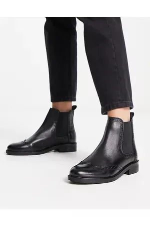 Dune Women Ankle Boots - London brogue detail chelsea boot in