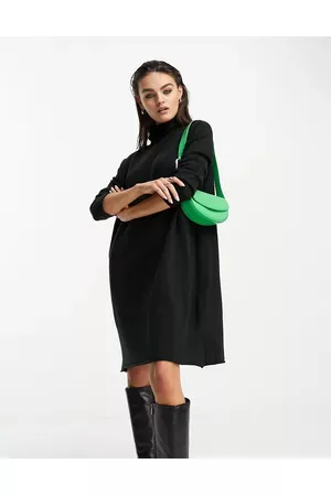 French Connection Oversized roll neck mini dress in