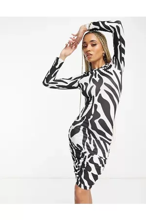 Forever Unique Bodycon mini dress in zebra
