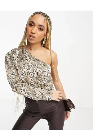 Forever Unique Women Tops - One shoulder top in animal print