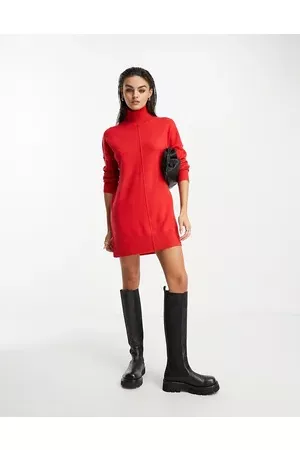 French Connection Oversized roll neck mini dress in