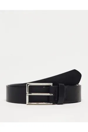 ASOS Smart faux leather belt with silver buckle in