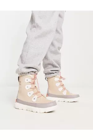 sorel Explorer II Joan faux fur lining boots in sand