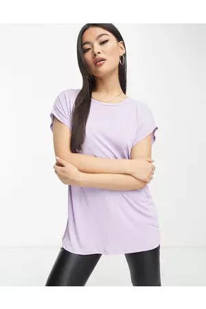 Urban classics Extended shoulder short sleeve tee in lilac
