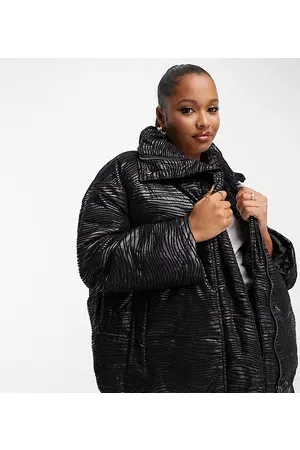 Urban Code Oversized puffer jacket with textured flocking in