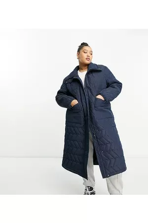 Urban Code Urban Code Plus longline puffer coat with zigzag quilt in