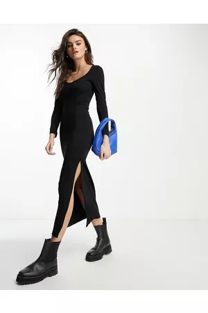 French Connection Women Casual Dresses - Side split jersey midi dress in