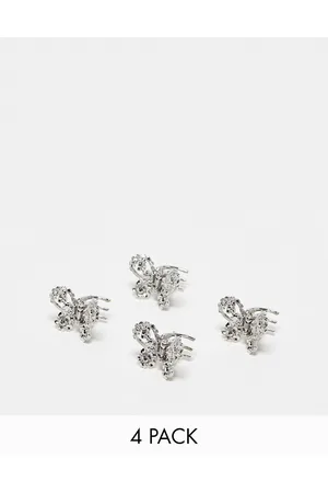 ASOS Pack of 4 butterfly shape clips in tone