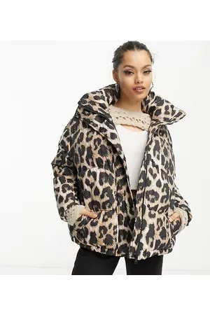Urban Code Women Jackets - Oversized puffer jacket in leopard print