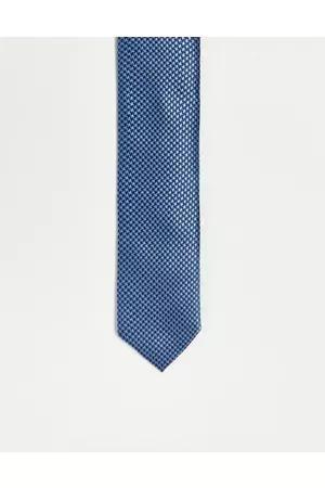 Gianni Feraud Printed tie in blue dogtooth print