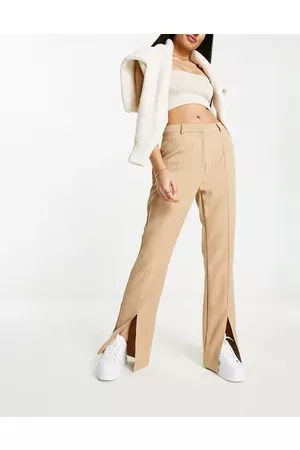 Pimkie Tailored split flared trousers in camel