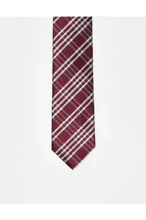 Harry Brown Men Neckties - Checked tie in burgundy and white