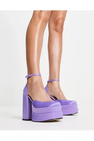 Steve Madden Charlize stacked platform shoes in lilac satin