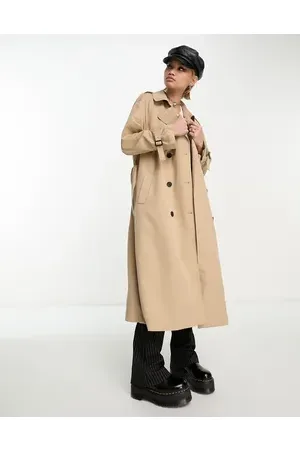 ONLY Double breasted trench coat in camel