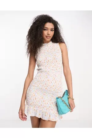 French Connection Women Casual Dresses - Shirred mini dress in floral
