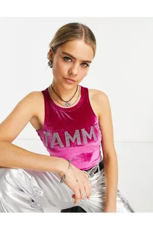 Tammy Girl Plus Y2K cami top with contrast bust and bow