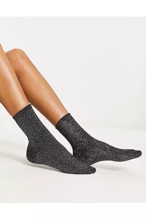 Pieces Women Stockings - Silver glitter socks in