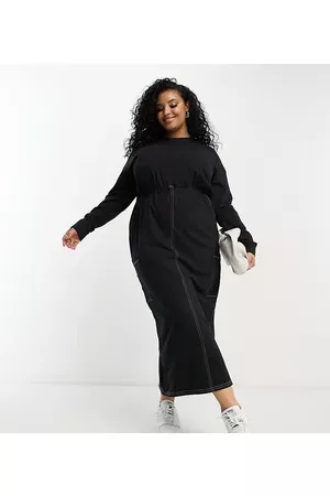 ASOS Women Casual Dresses - ASOS DESIGN Curve long sleeve maxi sweat dress in